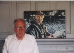 John with his portrait of neighbor (Name) Crossfield