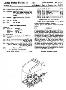 Jim’s Name on Apple’s Patent for the Mouse: 1988